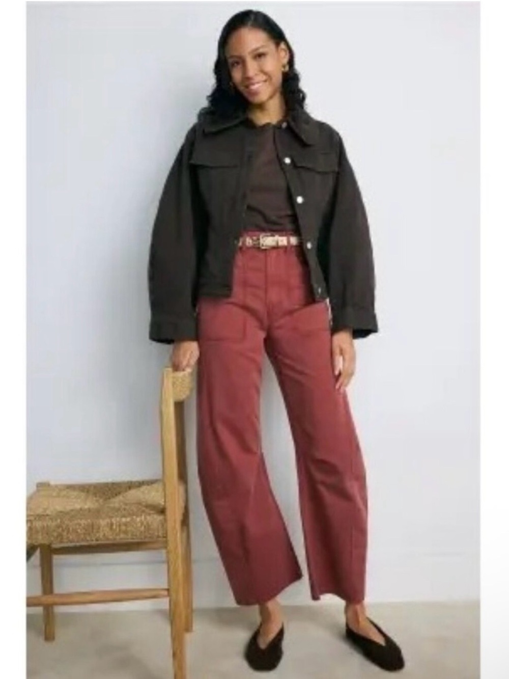 Veronica Beard Sloan High Rise Barrel Leg Pants US 27